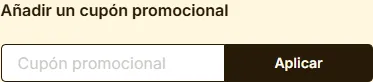 Campo para añadir un cupón promocional en el carrito de Freshly Cosmetics España